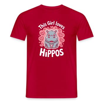 Expressions d’hippopotames Blague hippopotame Cadeau d’hippopotame - T-shirt homme - rouge - Devant - AI Model Male 178 dark (178cm)