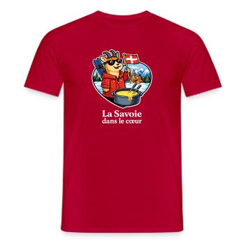Savoie Fondue Alpine Savoie in the Heart - Men's T-Shirt - red - Front - AI Model Male 178 dark (178cm)