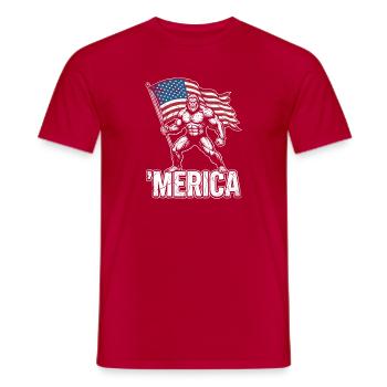 America Bigfoot Drôle 4 juillet Bigfoot Ameri - T-shirt homme - rouge - Devant - AI Model Male 178 dark (178cm)