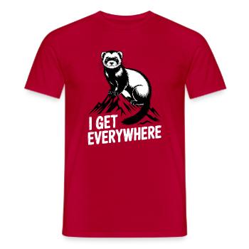 Ferret I Get Everywhere - Men's T-Shirt - red - Front - AI Model Male 178 dark (178cm)