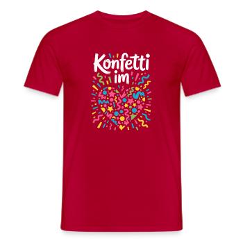 Confetti in the Heart Carnival Costume Women's Carnival - Men's T-Shirt - red - Front - AI Model Male 178 dark (178cm)