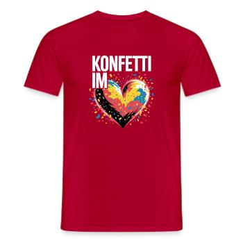 Confetti in the Heart Carnival Costume Women's Carnival - Men's T-Shirt - red - Front - AI Model Male 178 dark (178cm)
