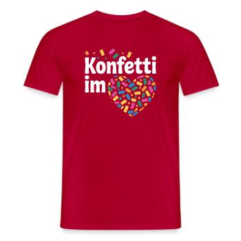 Confetti in the Heart Carnival Costume Women's Carnival - Men's T-Shirt - red - Front - AI Model Male 178 dark (178cm)