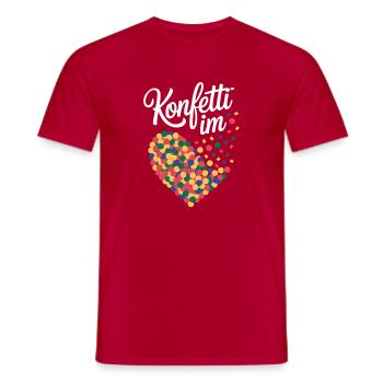 Confetti in the Heart Carnival Costume Women's Carnival - Men's T-Shirt - red - Front - AI Model Male 178 dark (178cm)