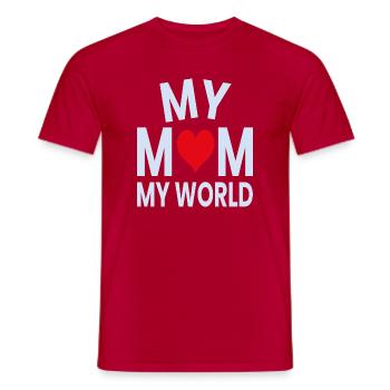 My Mom My World Heart - Men's T-Shirt - red - Front - AI Model Male 178 dark (178cm)