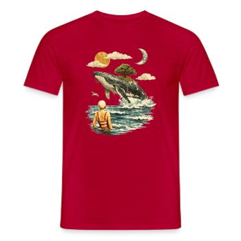 Surreal Whale Scene – Vintage Dreamscape - Men's T-Shirt - red - Front - AI Model Male 178 dark (178cm)