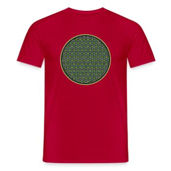 Yoga Meditation Trance Goa Geometrie Mandala Grün  - Männer T-Shirt - Rot - Vorne - AI Model Male 178 dark (178cm)
