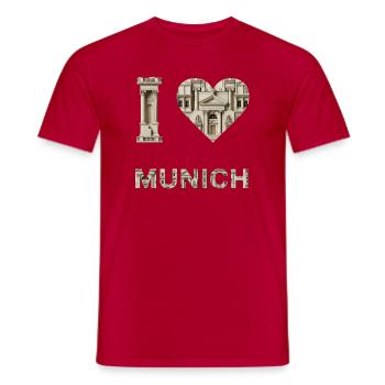 I love Munich – Klassische Architektur Liebe - Männer T-Shirt - Rot - Vorne - AI Model Male 178 dark (178cm)