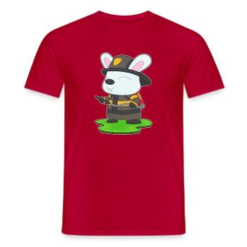 Hase Feuerwehrmann Feuerlöscher Feuerwehr - Männer T-Shirt - Rot - Vorne - AI Model Male 178 dark (178cm)