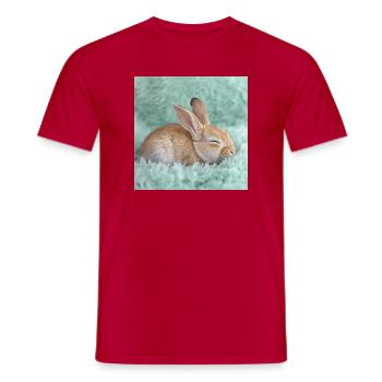 268 Hase - Männer T-Shirt - Rot - Vorne - AI Model Male 178 dark (178cm)