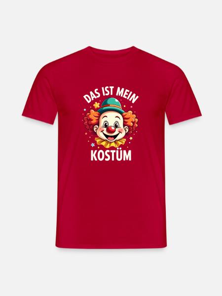 Karneval Clown Kostüm Fasching Fastnacht - Männer T-Shirt - Rot