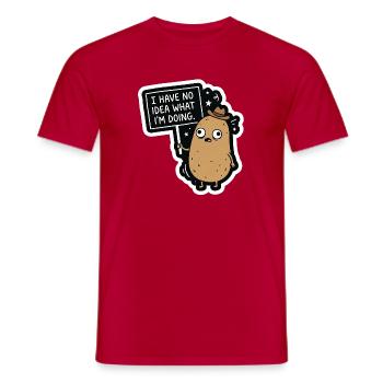 Ich habe keine Ahnung, was ich tue – Verwirrte Kar - Männer T-Shirt - Rot - Vorne - AI Model Male 178 dark (178cm)