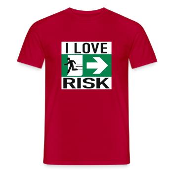 RISQUE D’AMOUR – Le courage commence par un pas - T-shirt homme - rouge - Devant - AI Model Male 178 dark (178cm)
