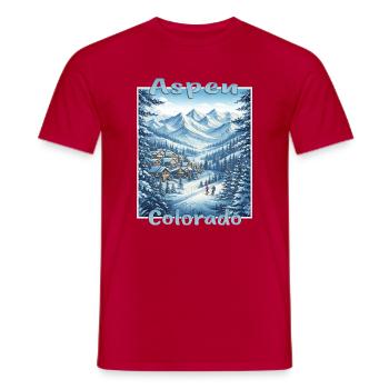 Aspen Colorado Wintersport Ski Snowboard Winterurl - Männer T-Shirt - Rot - Vorne - AI Model Male 178 dark (178cm)