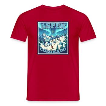 Aspen Colorado Wintersport Ski Snowboard Winterurl - Männer T-Shirt - Rot - Vorne - AI Model Male 178 dark (178cm)
