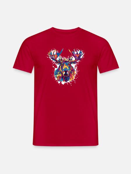 Deer Deer Paint Blobs - Men's T-Shirt - red