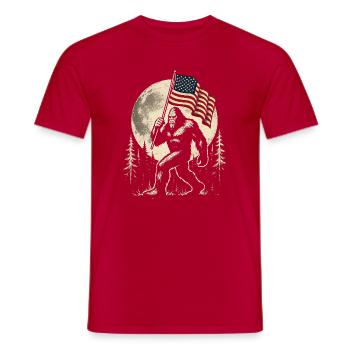 Bigfoot Lune Bigfoot patriotique drôle pour le 4e anniversaire - T-shirt homme - rouge - Devant - AI Model Male 178 dark (178cm)
