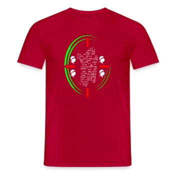 T-shirt souvenir Quattro mori Sardaigne avec carte - T-shirt homme - rouge - Devant - AI Model Male 178 dark (178cm)