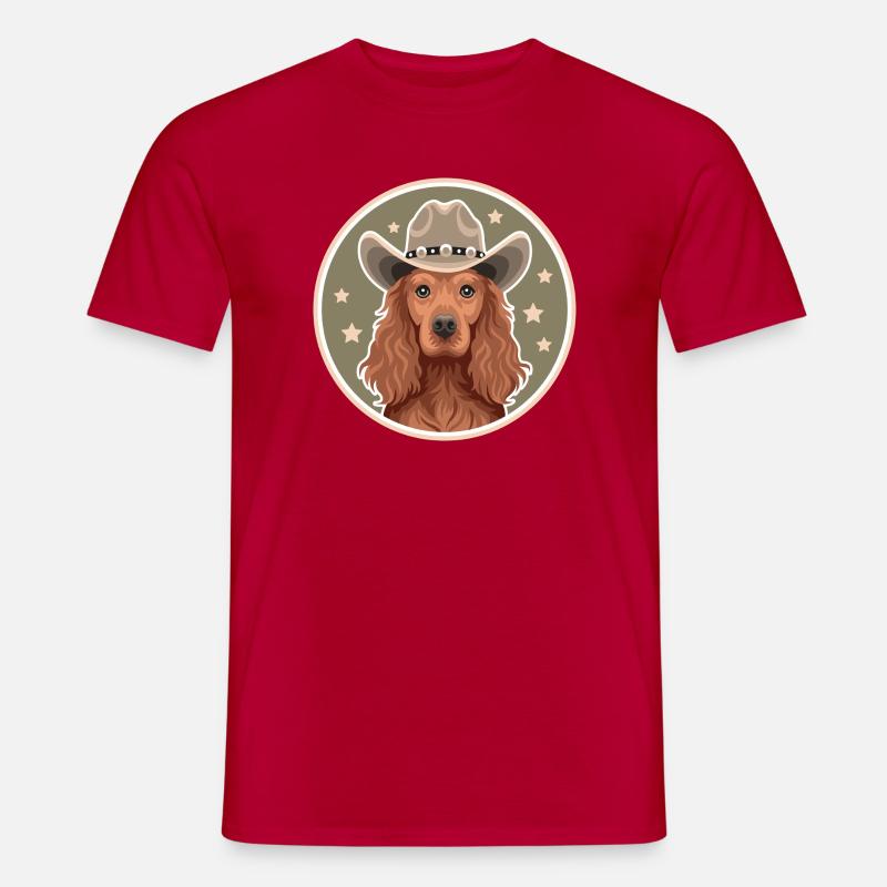 Cocker Spaniel Cowboy - Men's T-Shirt - red