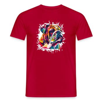 Hund Dog Kunst Graffiti - Männer T-Shirt - Rot - Vorne - AI Model Male 178 dark (178cm)