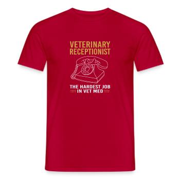 Vétérinaire, Secrétaire, Vétérinaire, Réceptionniste - T-shirt homme - rouge - Devant - AI Model Male 178 dark (178cm)