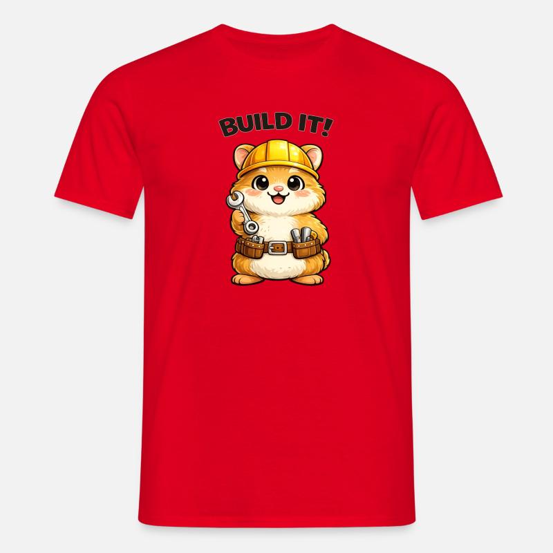 Construction trolley: construction helmet and tools - Men's T-Shirt - red
