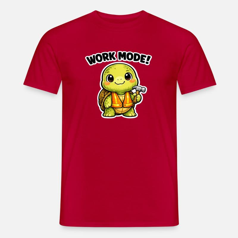 Arbeitsmodus Schildkröte Bauheld - Männer T-Shirt - Rot