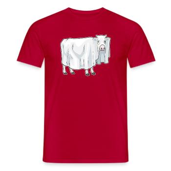Vache Halloween fantôme - T-shirt homme - rouge - Devant - AI Model Male 178 dark (178cm)