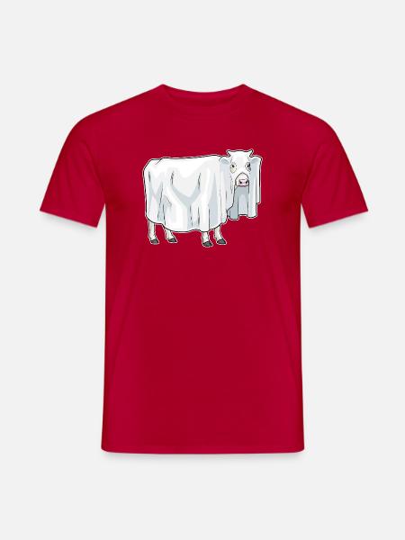 Vache Halloween fantôme - T-shirt homme - rouge