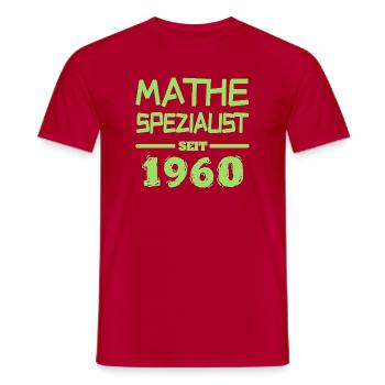 Mathe 1960 - Männer T-Shirt - Rot - Vorne - AI Model Male 178 dark (178cm)
