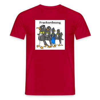 Lustiger Pinguin Cartoon – Frackordnung Motiv weiß - Männer T-Shirt - Rot - Vorne - AI Model Male 178 dark (178cm)