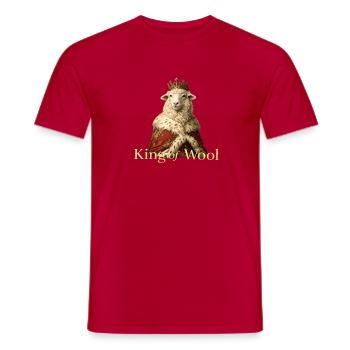 King of Wool - Men's T-Shirt - red - Front - AI Model Male 178 dark (178cm)