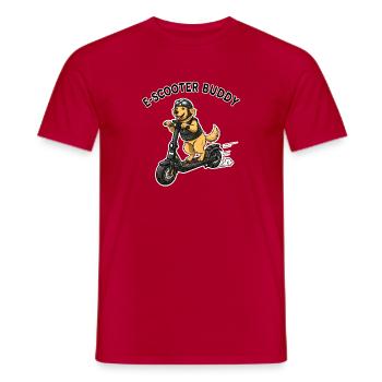 EScooter Buddy Hund Illustration - Männer T-Shirt - Rot - Vorne - AI Model Male 178 dark (178cm)