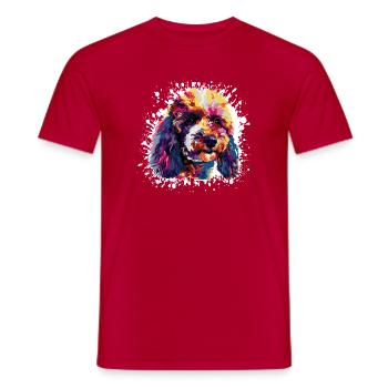 Splash of Color Dog Animal Dog - Men's T-Shirt - red - Front - AI Model Male 178 dark (178cm)