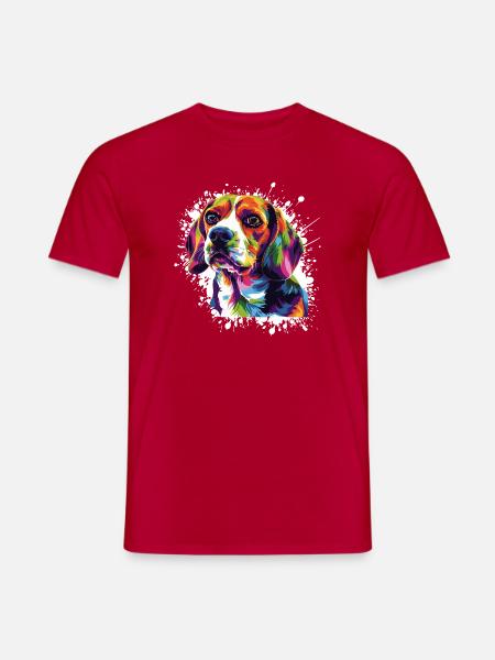Dog Animal Art - Men's T-Shirt - red