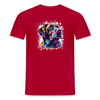 Hund Tier Kunst - Männer T-Shirt - Rot - Vorne - AI Model Male 178 dark (178cm)
