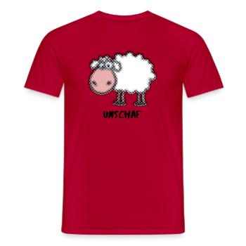 Unschaf - Männer T-Shirt - Rot - Vorne - AI Model Male 178 dark (178cm)