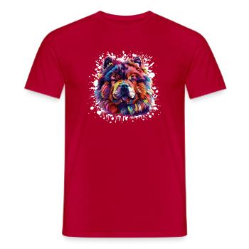 Portrait de chien et chien - T-shirt homme - rouge - Devant - AI Model Male 178 dark (178cm)