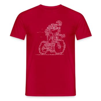 Attention aux fans de vélo de route, déclaration simple - T-shirt homme - rouge - Devant - AI Model Male 178 dark (178cm)