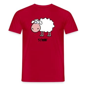 Schaf - Männer T-Shirt - Rot - Vorne - AI Model Male 178 dark (178cm)