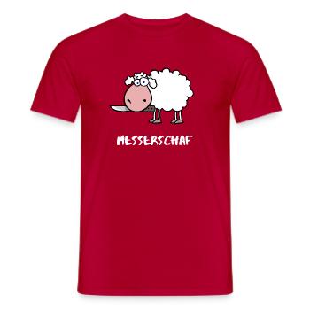 Messerschaf - Männer T-Shirt - Rot - Vorne - AI Model Male 178 dark (178cm)