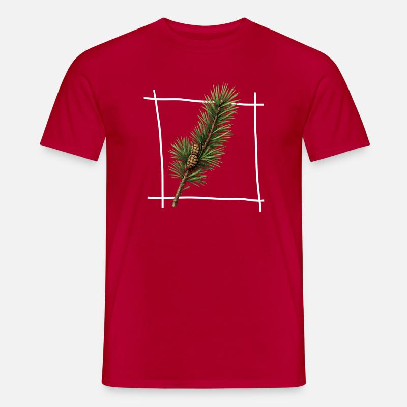 Pine Branch Minimal Frame - Men’s T-shirt - red