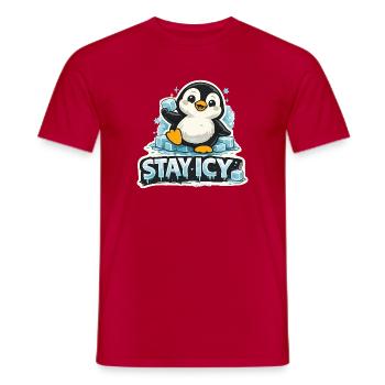 Stay Icy Pinguin - T-shirt homme - rouge - Devant - AI Model Male 178 dark (178cm)