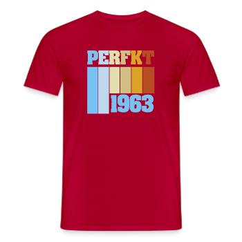 Einzigartig 1963 - Männer T-Shirt - Rot - Vorne - AI Model Male 178 dark (178cm)