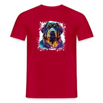 Animal d’art canin - T-shirt homme - rouge - Devant - AI Model Male 178 dark (178cm)
