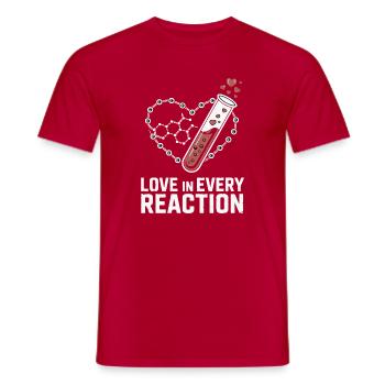 Liebe in jeder Reaktion - Männer T-Shirt - Rot - Vorne - AI Model Male 178 dark (178cm)