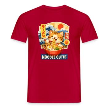 Ramen Nouilles, Amoureux des Chats, Kats Kawaii Rétro - T-shirt homme - rouge - Devant - AI Model Male 178 dark (178cm)