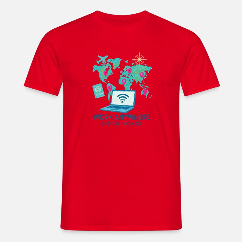 Telearbeit – Telearbeit – Voll-Fernarbeit - Männer T-Shirt - Rot