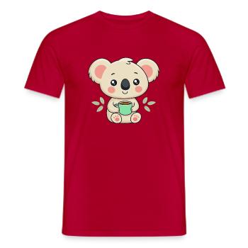 Koala Café Doux - T-shirt homme - rouge - Devant - AI Model Male 178 dark (178cm)