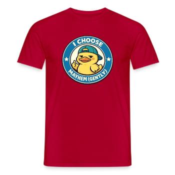Je choisis le chaos doucement baisser - T-shirt homme - rouge - Devant - AI Model Male 178 dark (178cm)